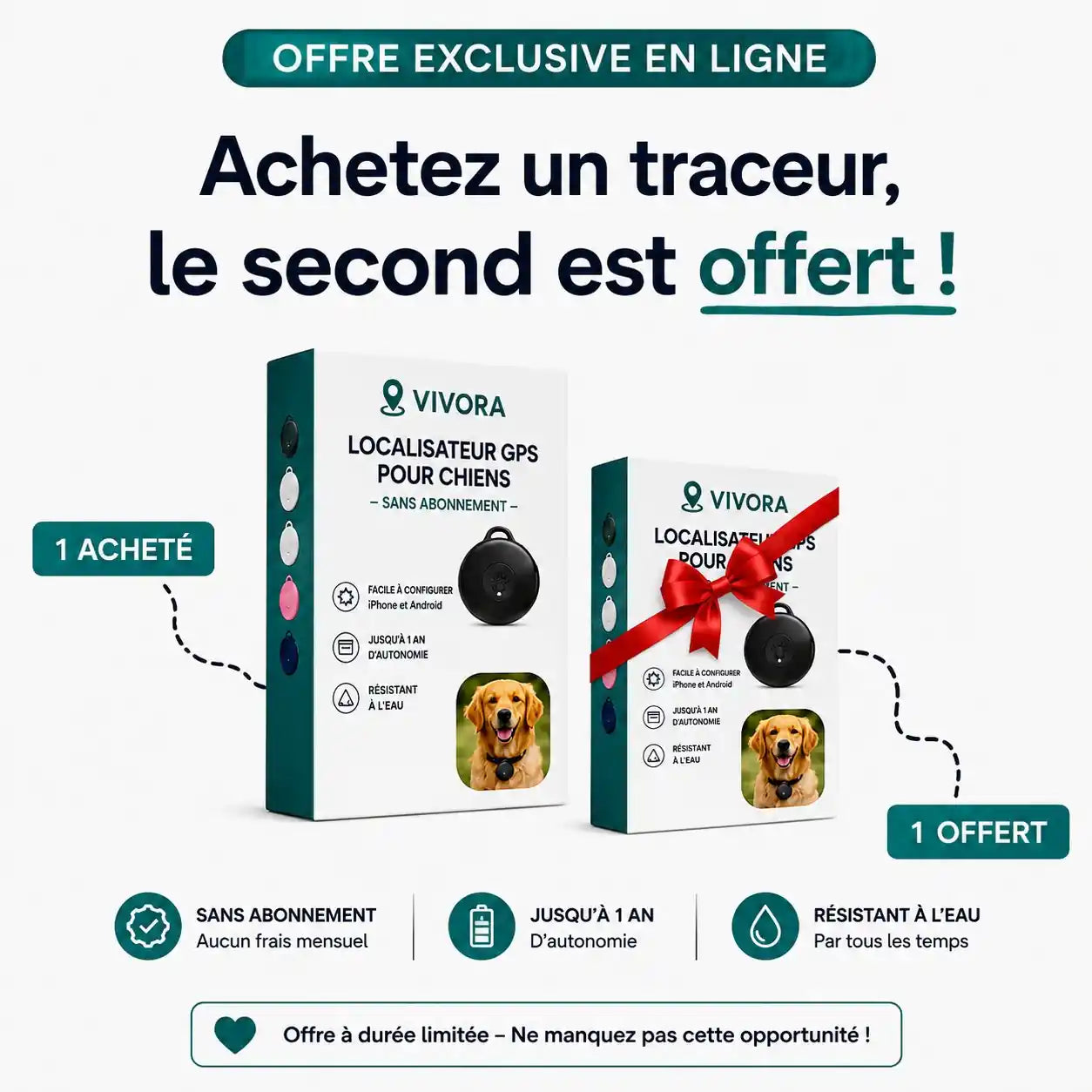 Achetez un traceur et le second est offert